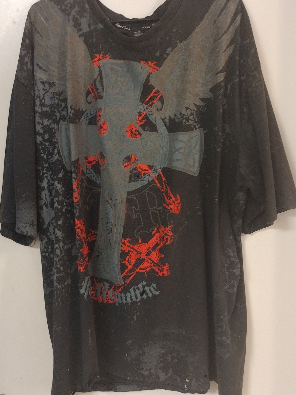 Royal Republic Aop Graphic Cross Tee with Red Accent $12
